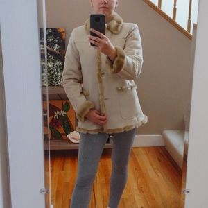 Faux leather and fur jacket